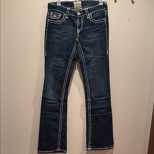 L.A. Idol Blue Boot Cut Jeans with Gold Stitching